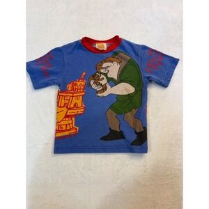 Vintage Disney Hunchback of Notre Dame Quasimodo Shirt Kids 5/6 Blue 1996 Ringer